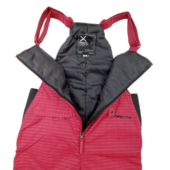 Arctix A6 Snow Bib Kids 14/16 Large Red Insulated Front Zip Outdoor Winter - Picture 3 of 12